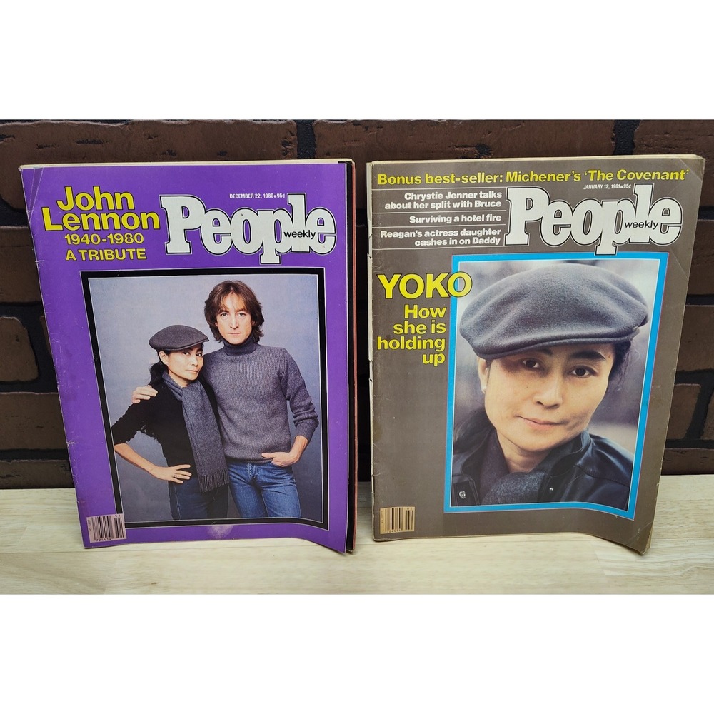 Vintage People Weekly magazines 1980-81 John Lennon A Tribute Yoko Ono